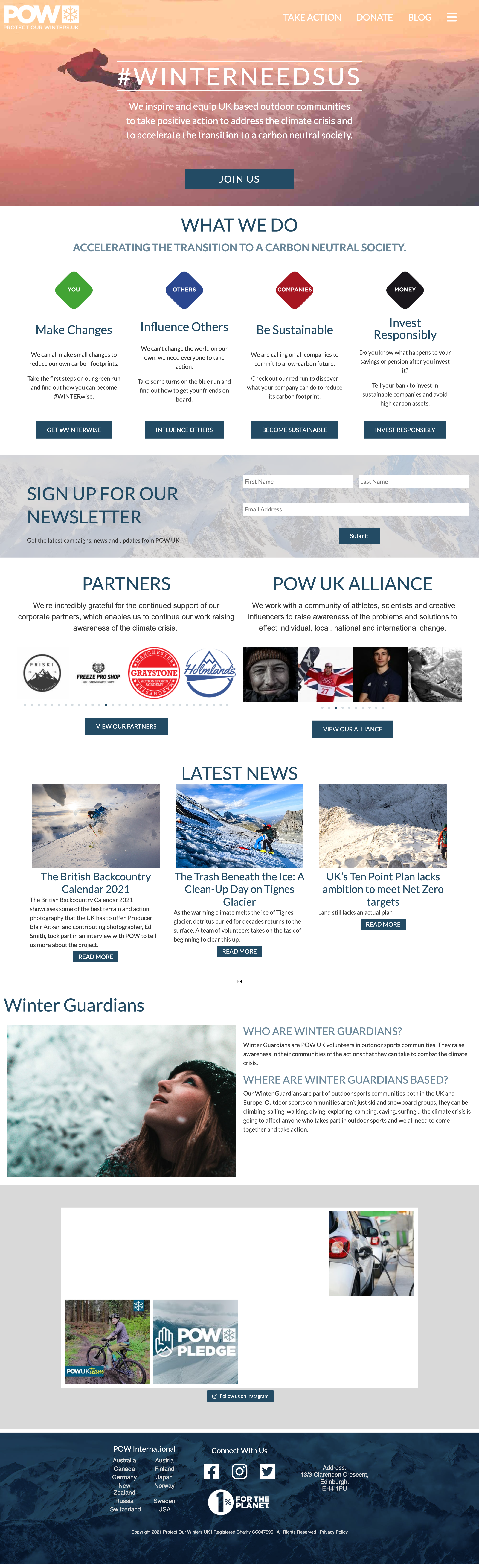Original POW website homepage